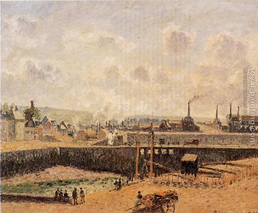 Camille Pissarro : Dieppe, Dunquesne Basin, Low Tide, Sun, Morning